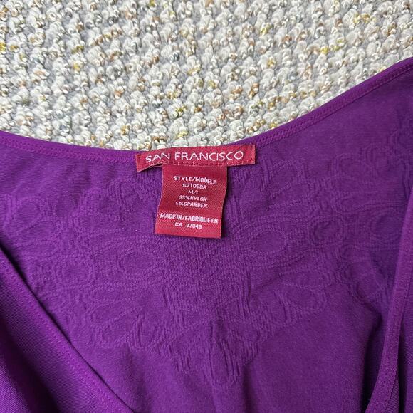 Cute vintage y2k purple tight lace pleated stretchy top - Picture 6 of 6